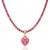 Heart pop tennis chain with pendant: pink