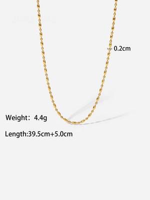 Elegant Beaded Gold Chain Necklace | 18K Gold Plated Anti-Tarnish Everyday Jewellery 3