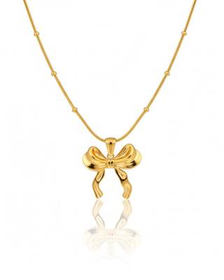 Aria Bow Pendant Necklace | Gold Plated Anti-Tarnish Jewellery 1