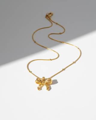 Aria Bow Pendant Necklace | Gold Plated Anti-Tarnish Jewellery 3