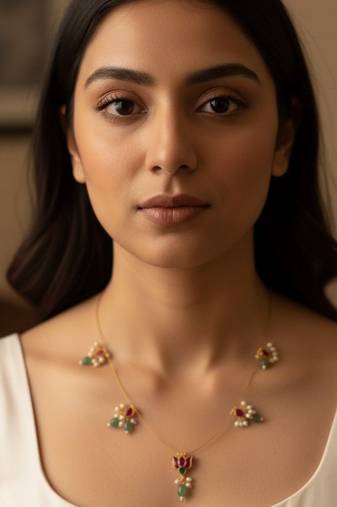 Lotus mini-motif necklace