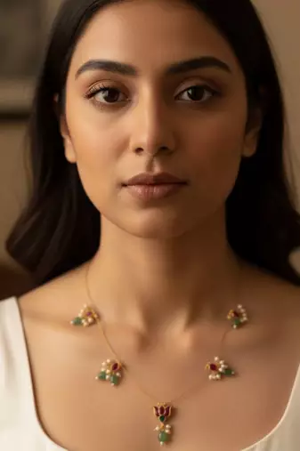 Lotus mini-motif necklace