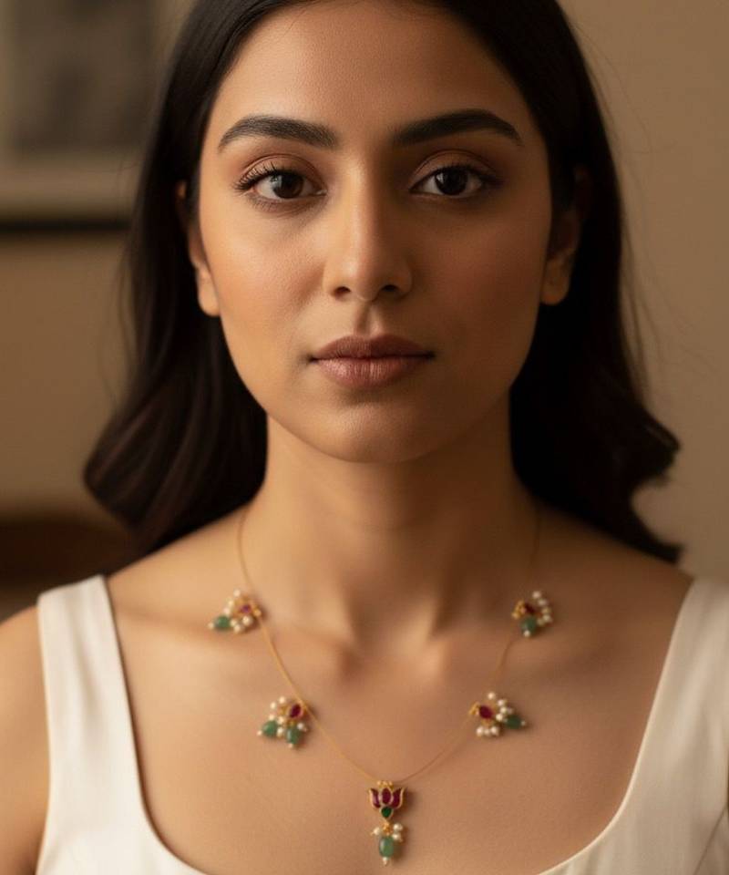 Lotus mini-motif necklace