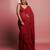 Red Color  3 Layer Ruffle in Skirt and single Layer And Beads and Sequins Work Faux Georgette  Saree