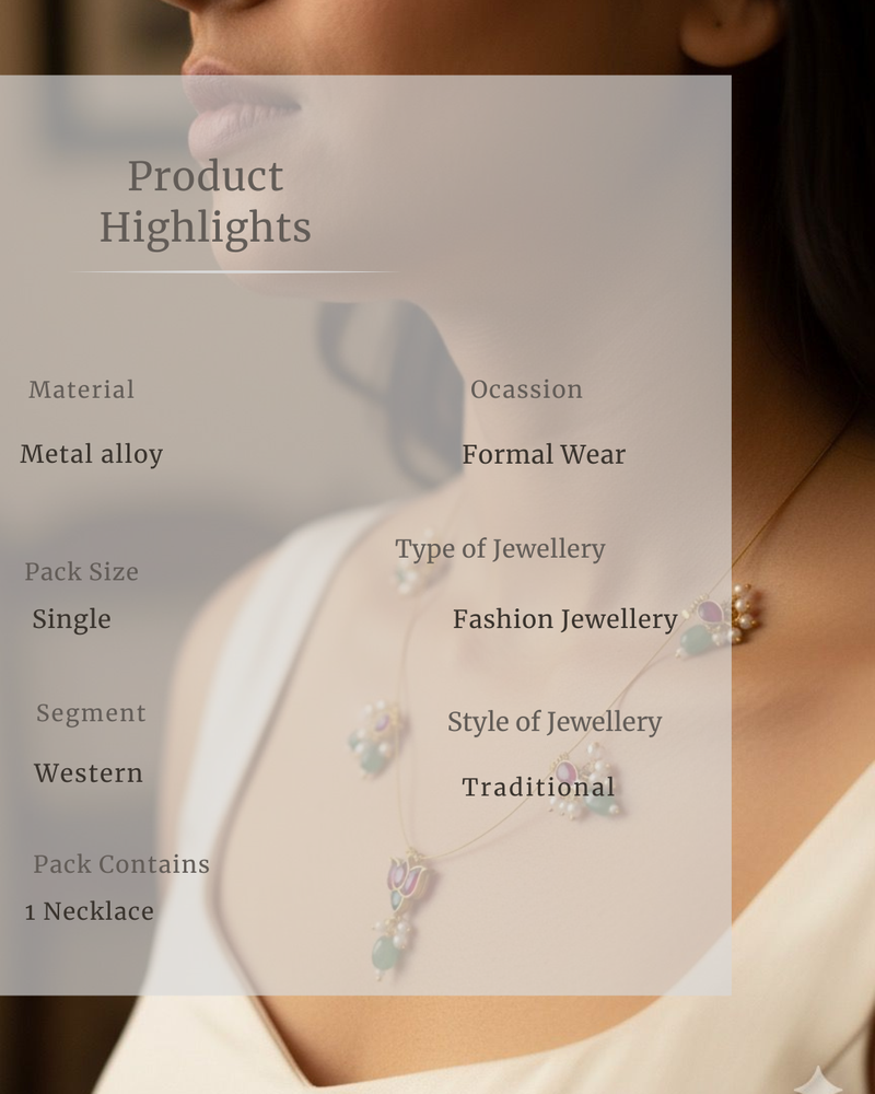 Lotus mini-motif necklace