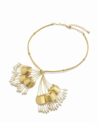 Gold pearl bouquet necklace 4