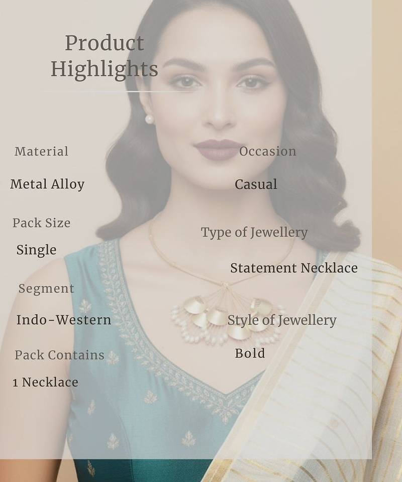 Gold pearl bouquet necklace