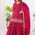 Rani pink embroidery silk fully stitched sharara palazzo suit set