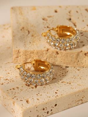 Isla's Diamond Huggies | 18K Gold Plated Anti-Tarnish Earrings 1