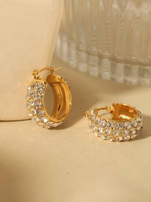 Isla's Diamond Huggies | 18K Gold Plated Anti-Tarnish Earrings 3