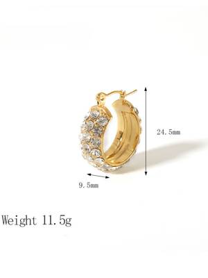 Isla's Diamond Huggies | 18K Gold Plated Anti-Tarnish Earrings 4