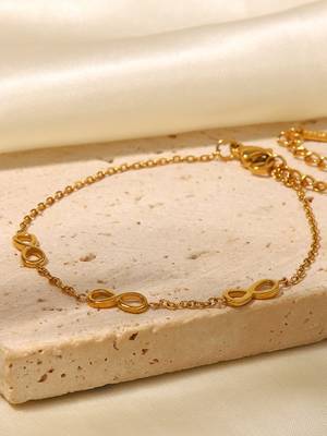 Infinity Charm Bracelet | 18k Gold Plated Anti-Tarnish Daily Wear Bracelet 1