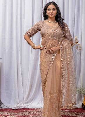 Chiku Color Sequins And Embroidery with Beads Work Butterfly Net 2