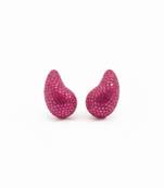 Hot pink crystal teardrop statement earrings