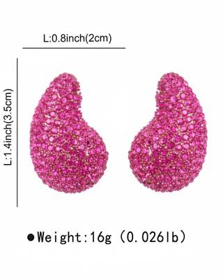 Emerald Green Crystal Teardrop Party Wear Earrings | Rhinestone Statement Drops 3