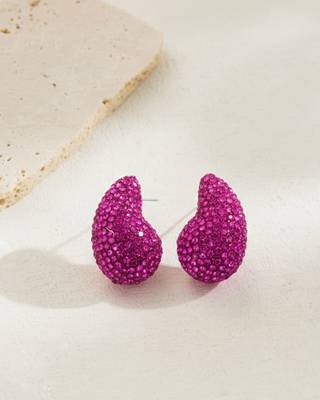 Emerald Green Crystal Teardrop Party Wear Earrings | Rhinestone Statement Drops 5