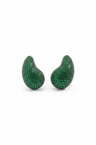 Emerald green crystal teardrop statement earrings