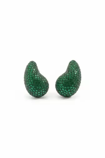 Emerald green crystal teardrop statement earrings