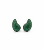 Emerald green crystal teardrop statement earrings