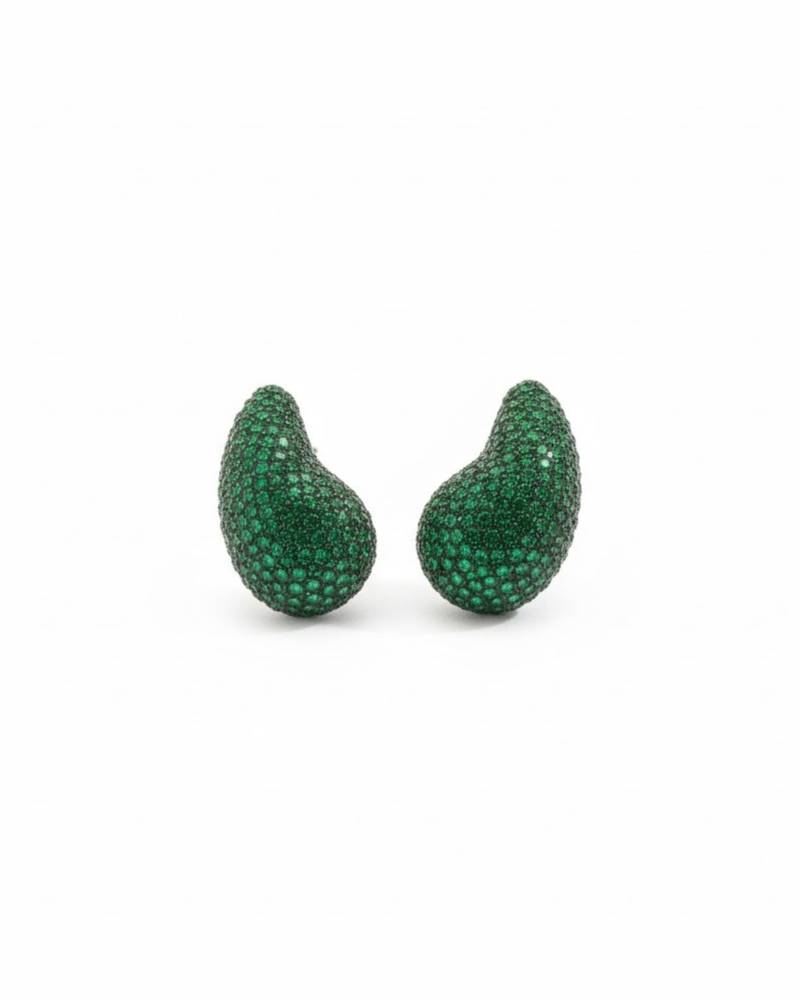 Emerald green crystal teardrop statement earrings