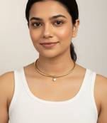 Golden solitaire collar necklace