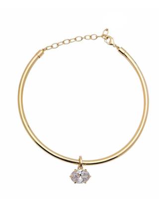 Solitaire Glam Collar Choker | Gold Plated Statement Party Wear Necklace 2