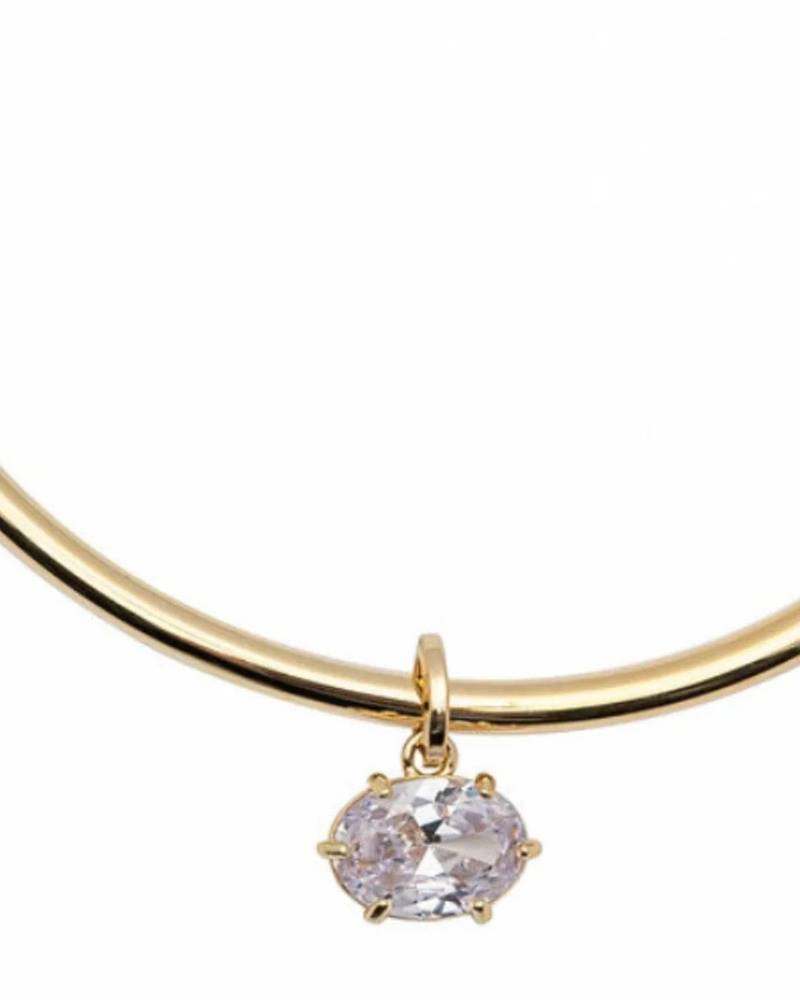 Golden solitaire collar necklace