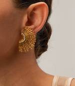 Retro rhinestone sun earrings