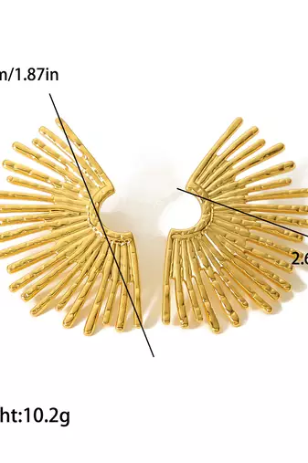Retro rhinestone sun earrings