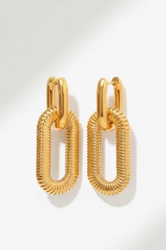 Trendy oval wear it two ways earrings