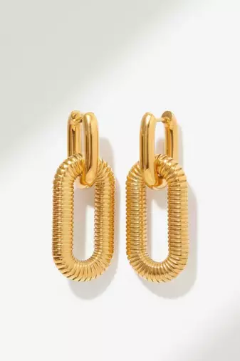 Trendy oval wear it two ways earrings