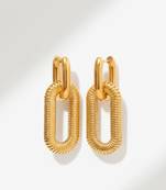 Trendy oval wear it two ways earrings