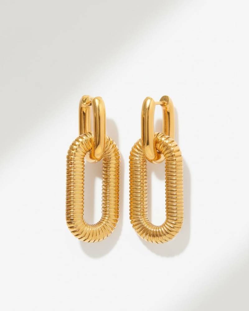 Trendy oval wear it two ways earrings