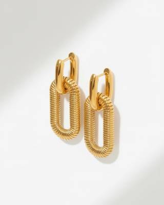 Trendy oval wear it two ways earrings 2
