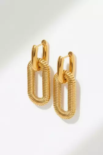 Trendy oval wear it two ways earrings