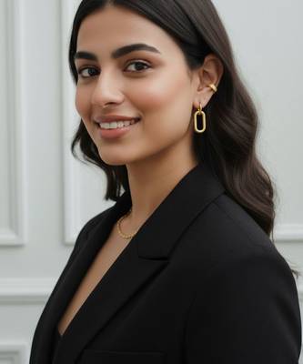 Trendy oval wear it two ways earrings 5