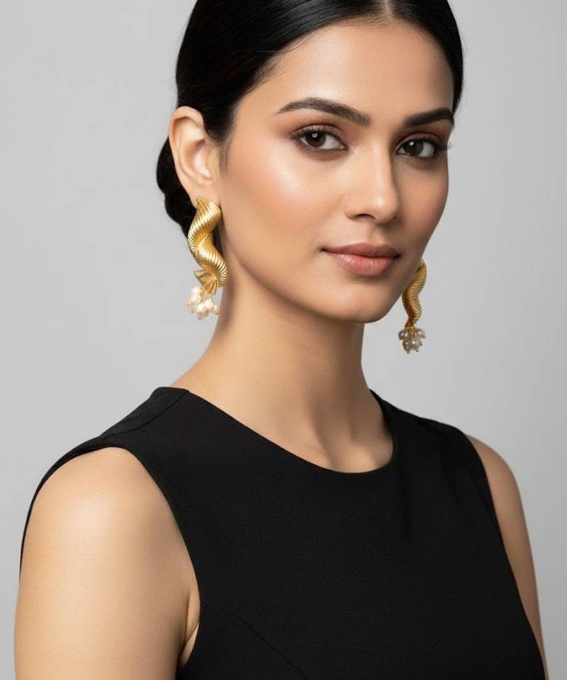 Golden bouquet earrings