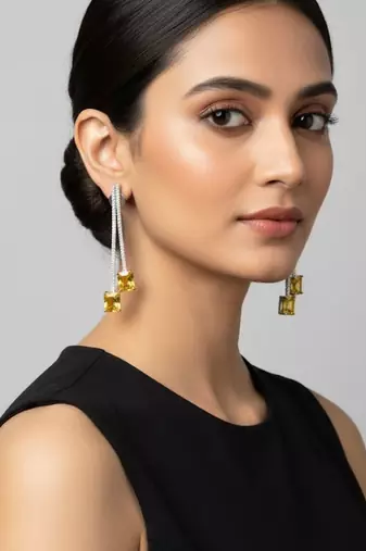 Cocktail citrine danglers