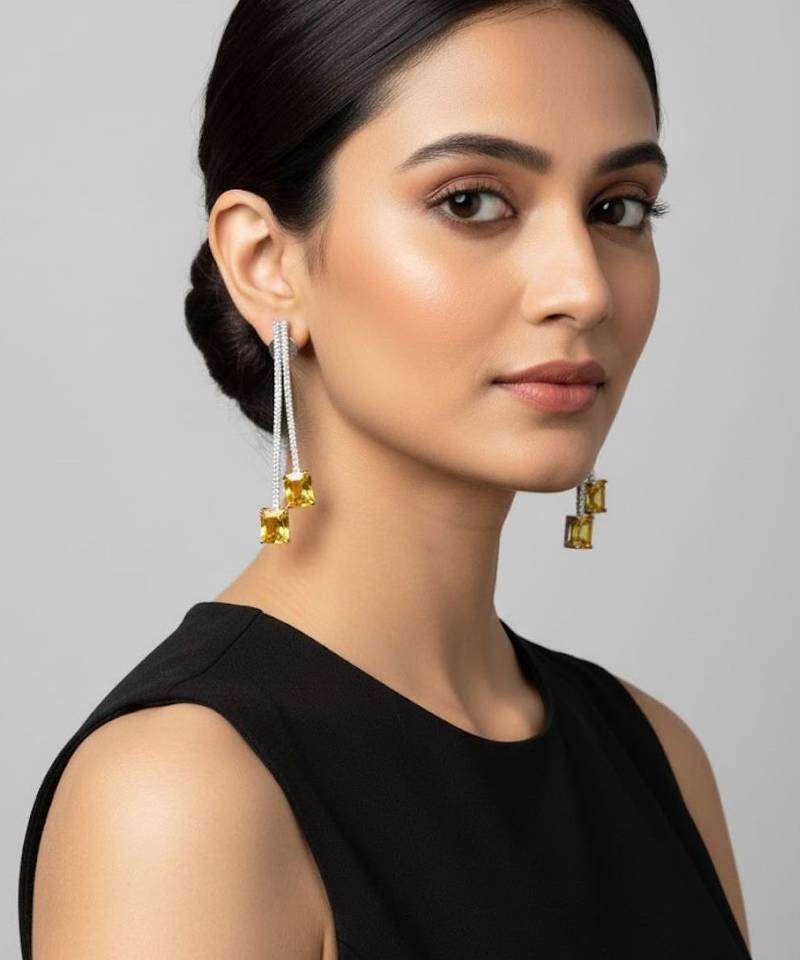 Cocktail citrine danglers