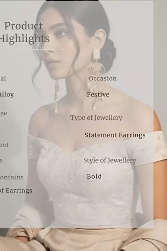 Golden pearl arch earrings