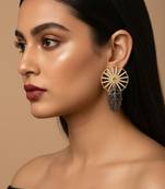 Rhinestone dual tone vintage wheel danglers