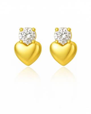 Sweet Heart Gold Plated Diamond Daily Wear Studs for Woman Alloy Stud Earring 2