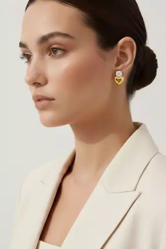 Sweet heart diamond studs