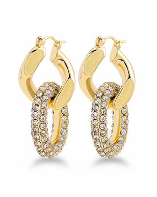 Ellipse Halo Glow Hoop Earrings | 18K Gold Plated Anti-Tarnish Hoops | Elegant Daily Wear 1