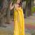 Yellow color Embroidery and  Real Mirror Work Satin Silk saree 