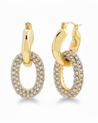 Ellipse Halo Glow Hoop Earrings | 18K Gold Plated Anti-Tarnish Hoops | Elegant Daily Wear 4
