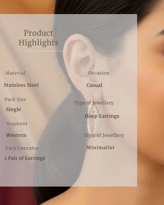 Ellipse Halo Glow Hoop Earrings | 18K Gold Plated Anti-Tarnish Hoops | Elegant Daily Wear 5