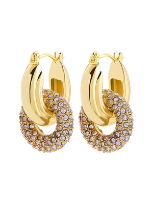 Round Halo Glow Hoop Earrings | 18K Gold Plated Anti-Tarnish Hoops | Elegant Daily Wear 1