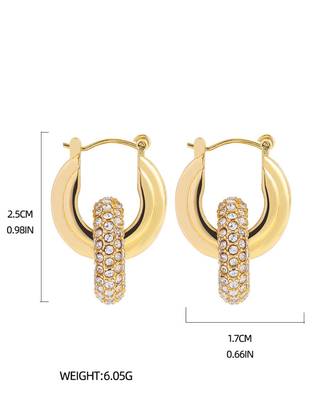 Round Halo Glow Hoop Earrings | 18K Gold Plated Anti-Tarnish Hoops | Elegant Daily Wear 3
