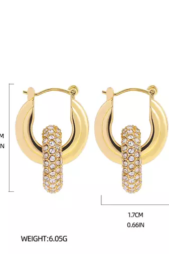 Round Halo Glow Hoop Earrings | 18K Gold Plated Anti-Tarnish Hoops | Elegant Daily Wear